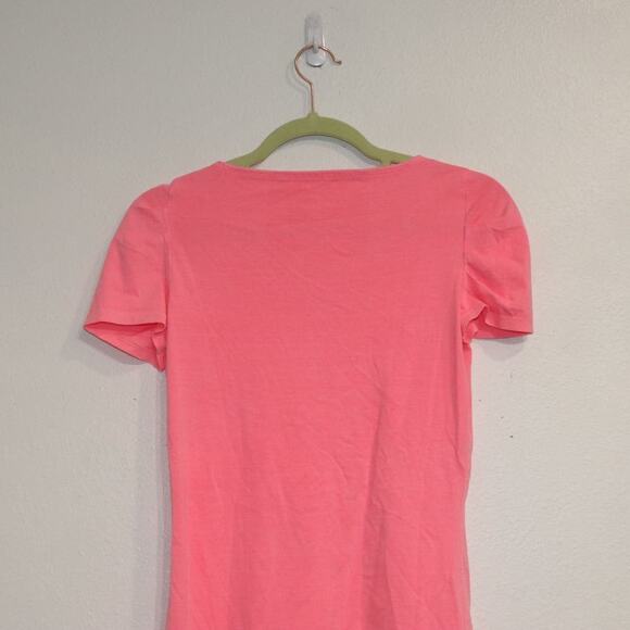 Lilly Pulitzer Pink Lana Boatneck Ruched Short Sleeve Pima Cotton Tee Sz XS - Picture 8 of 11